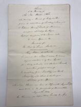 Seven various letters and deeds relating to John Barton including a declaration from Her Majesty