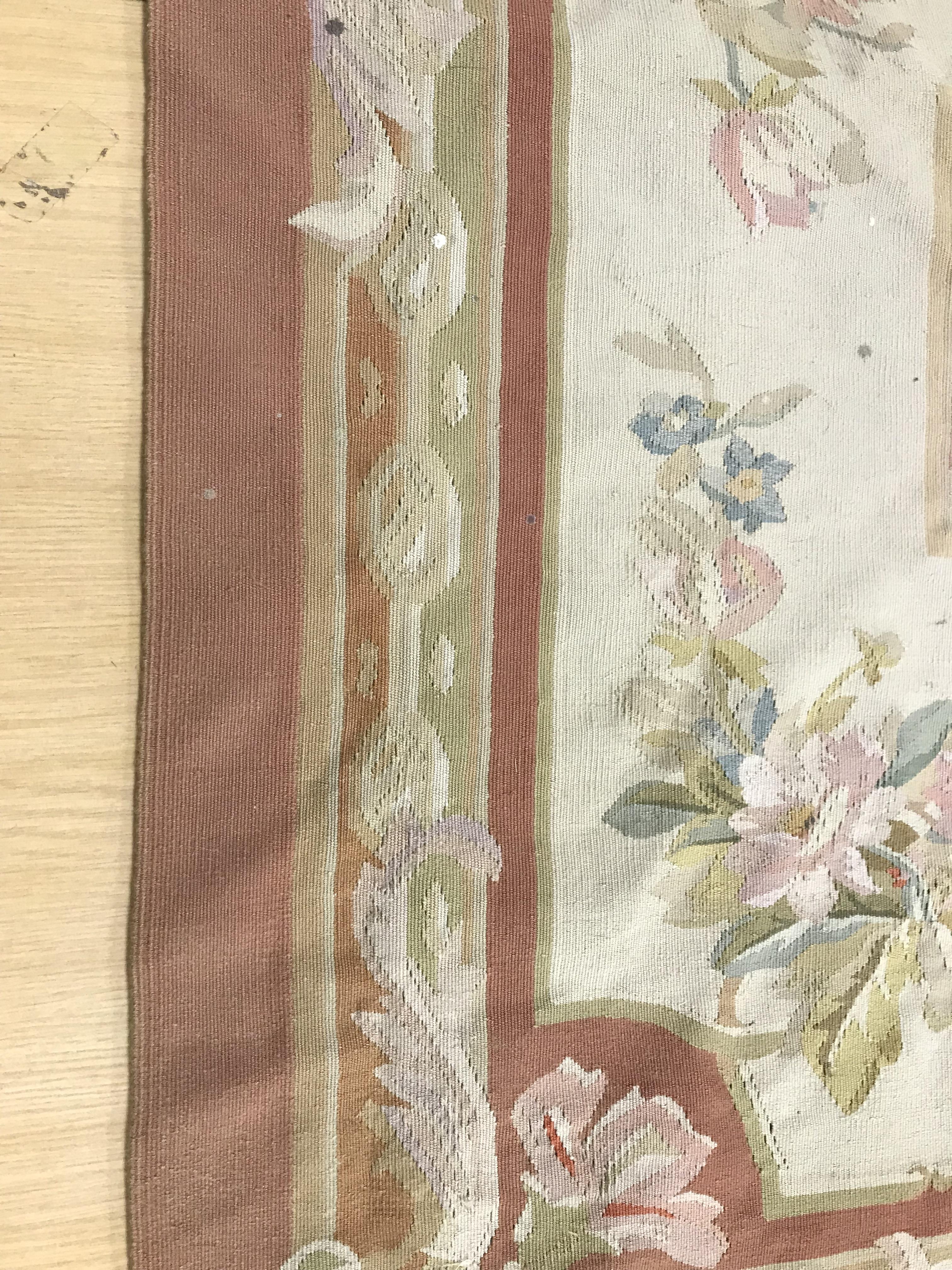 An Aubusson rug in terracotta and cream within foliate design, - Image 4 of 35