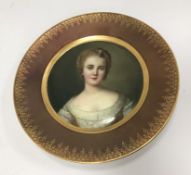 An early 20th Century Continental porcelain cabinet plate,