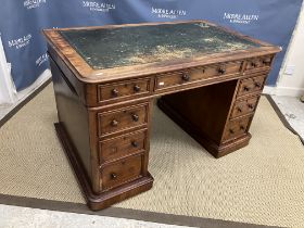 A Victorian mahogany kneehole desk,