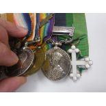 An early 20th Century bar of nine medals, together with miniatures of same, awarded to Lieut.