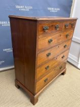 A 19th Century walnut chest in the 18th Century manner,
