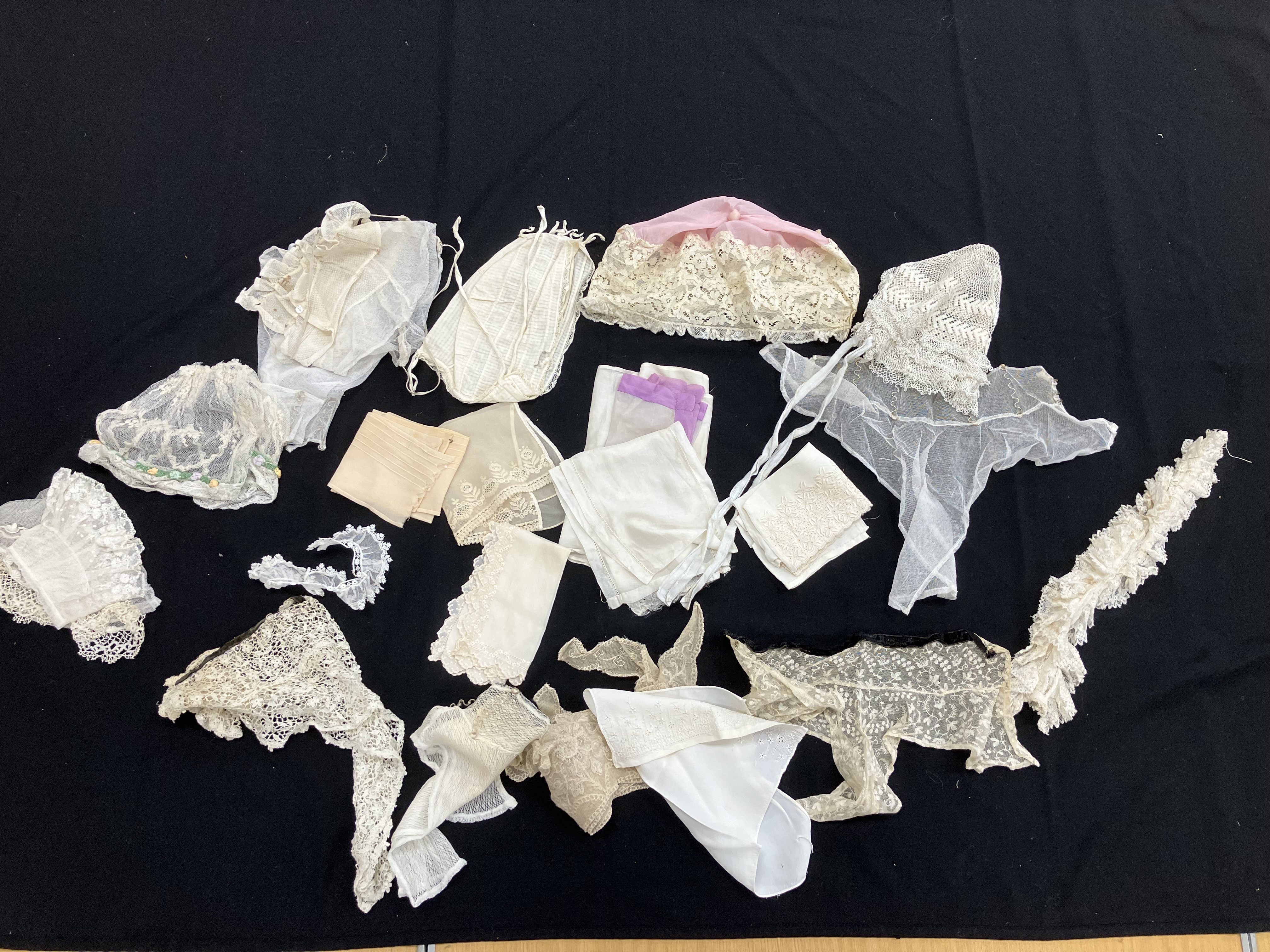 Nine various 19th Century Christening and other baby gowns, together with various lace sections, - Image 9 of 9