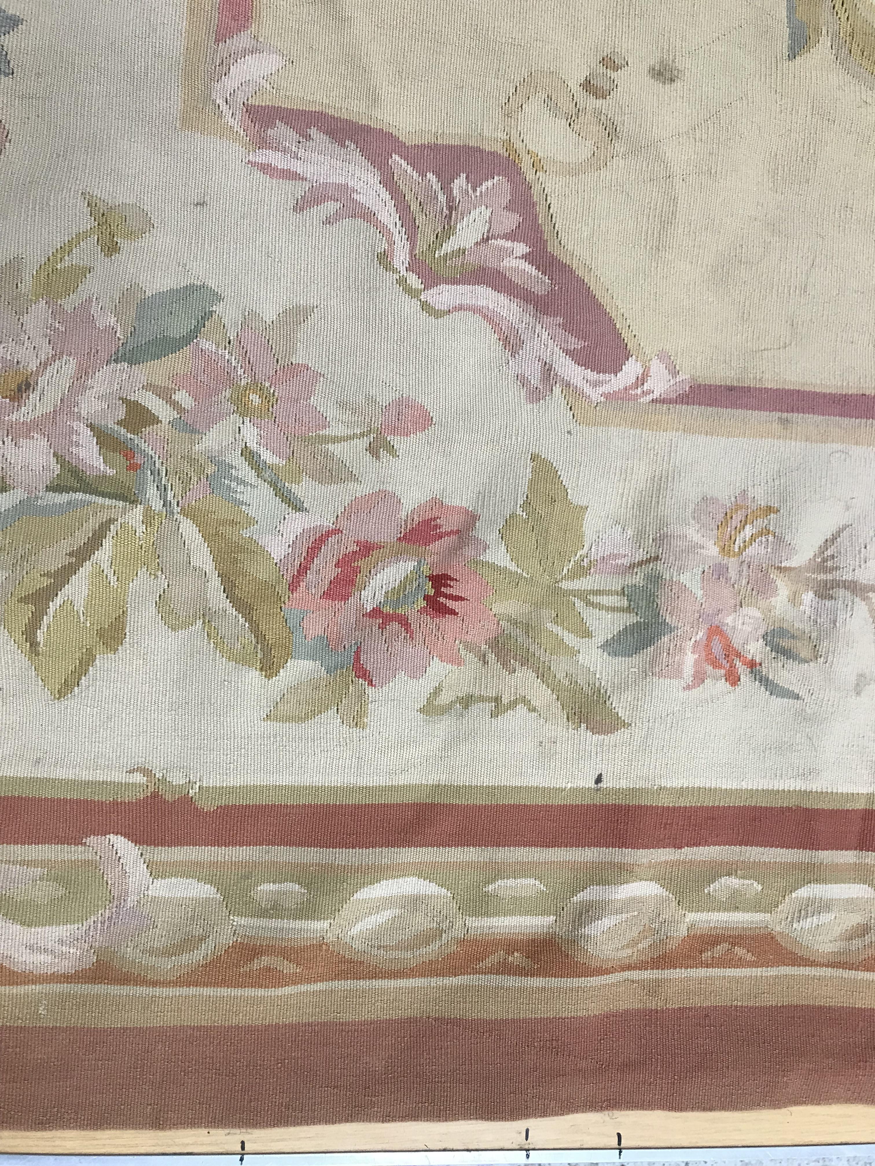 An Aubusson rug in terracotta and cream within foliate design, - Image 8 of 35