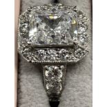 A 14 carat white gold and cubic zirconia dress ring size K/L, 5.