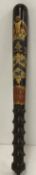 A 19th Century Special Constable truncheon painted with Royal cipher and shield decorated with