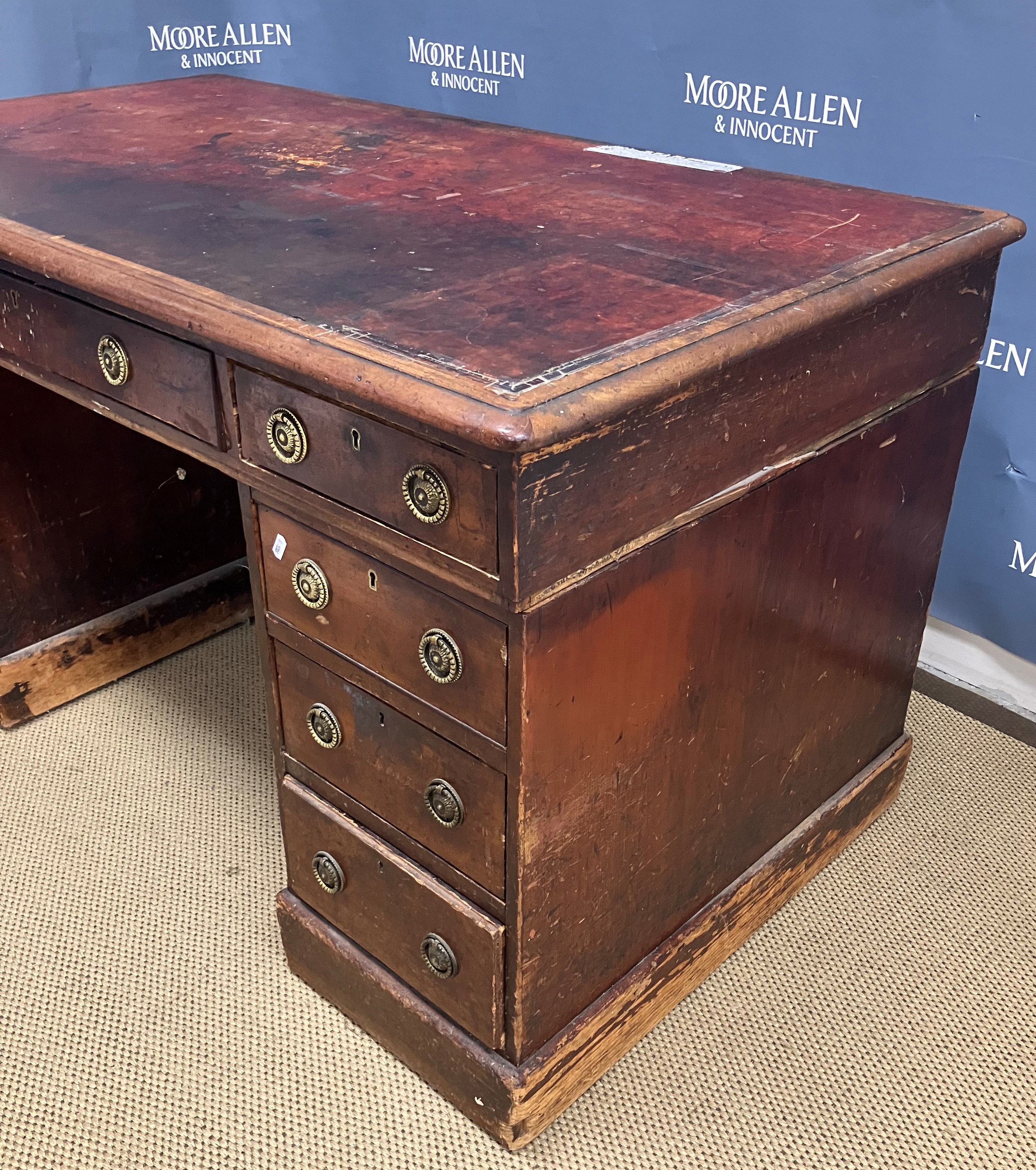 A Victorian mahogany double pedestal desk, - Image 2 of 4