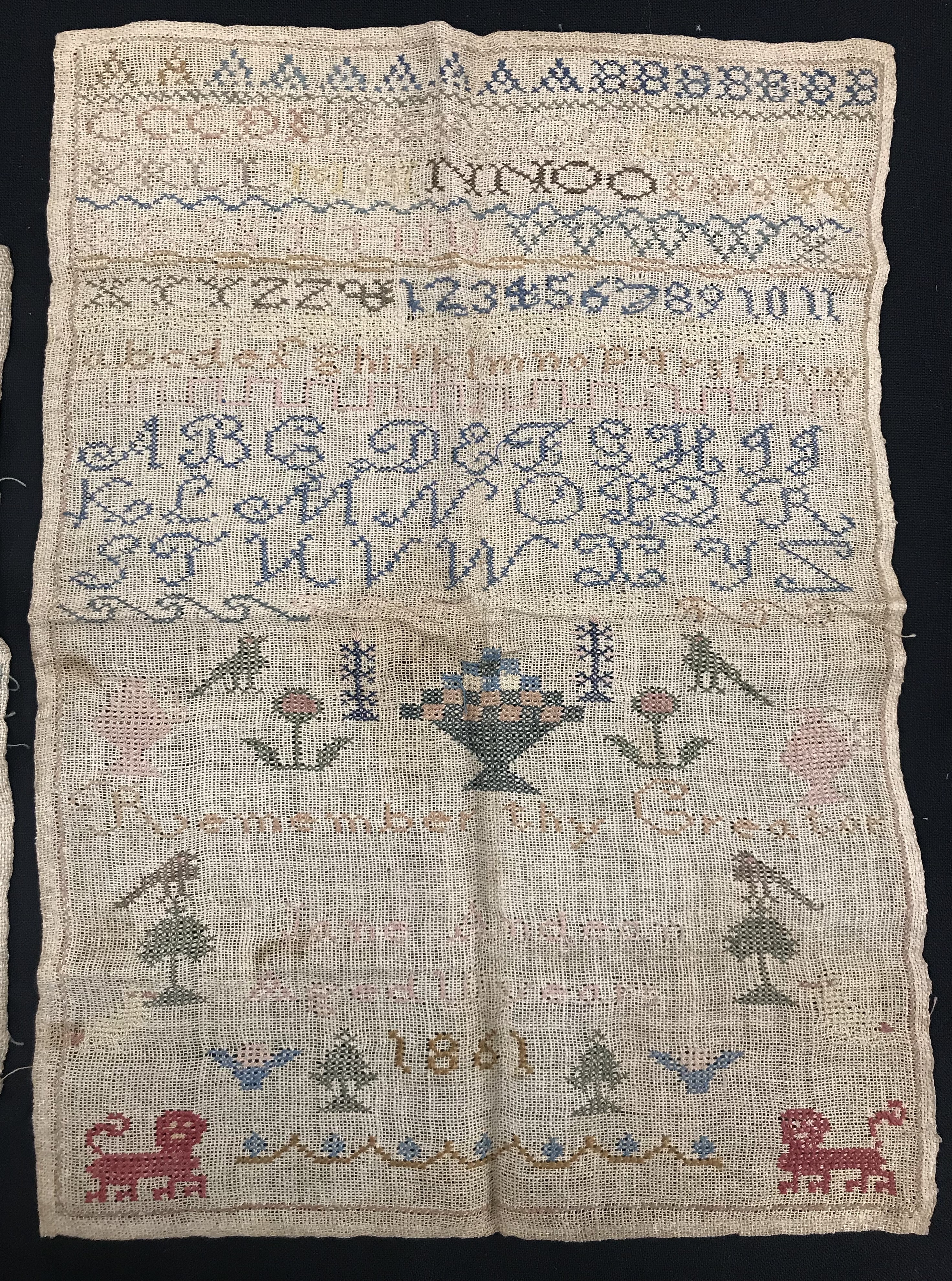 A Victorian sampler by "Jane Andean Age 10, dated 1861", - Image 3 of 3