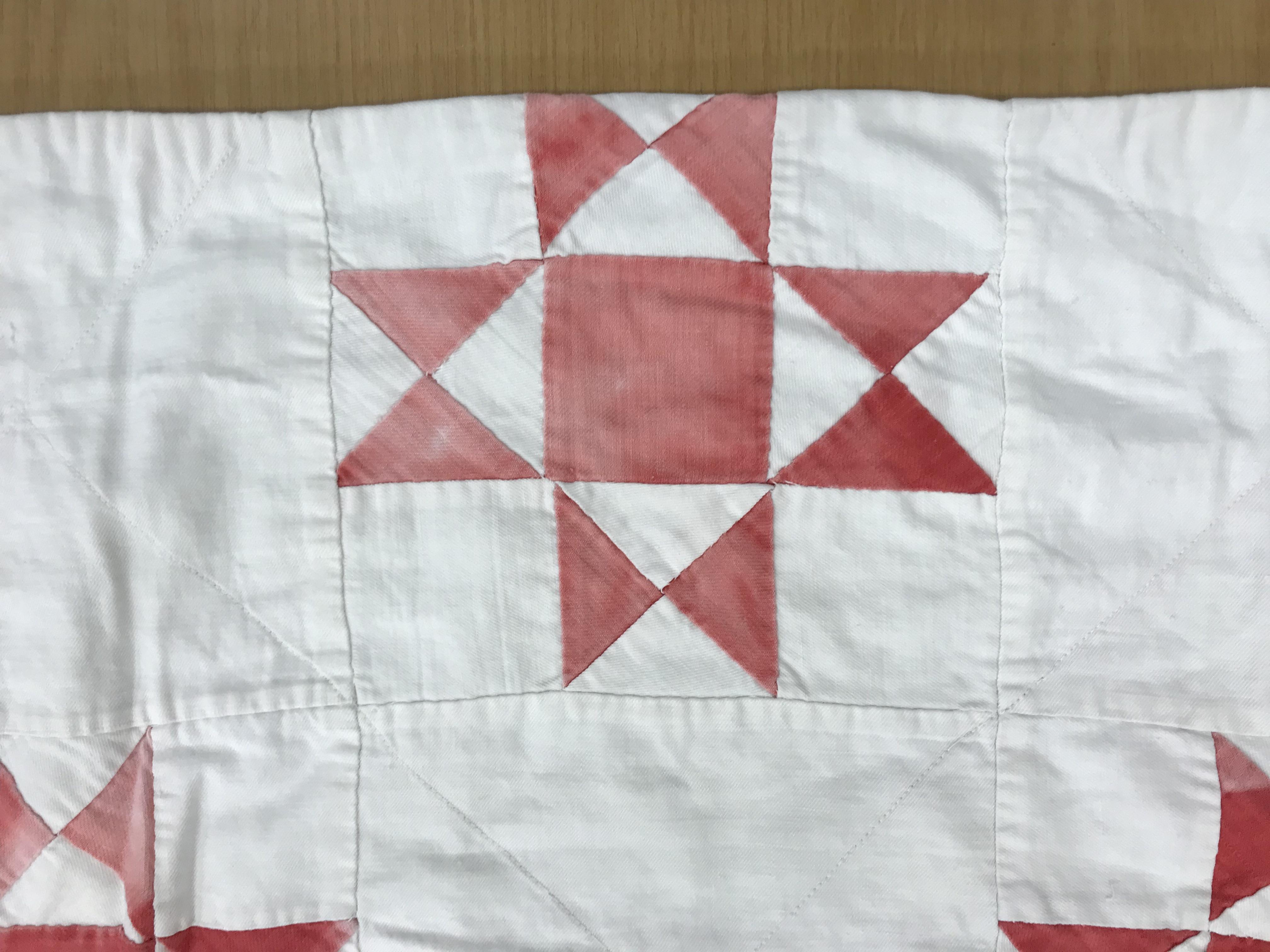 Three circa 1900 quilts comprising one hand-stitched patchwork quilt with white ground and - Image 23 of 28