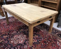 A circa 1900 pine farmhouse kitchen table,