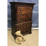 A rare George III mahogany miniature chest on chest,