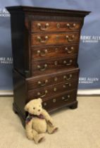 A rare George III mahogany miniature chest on chest,