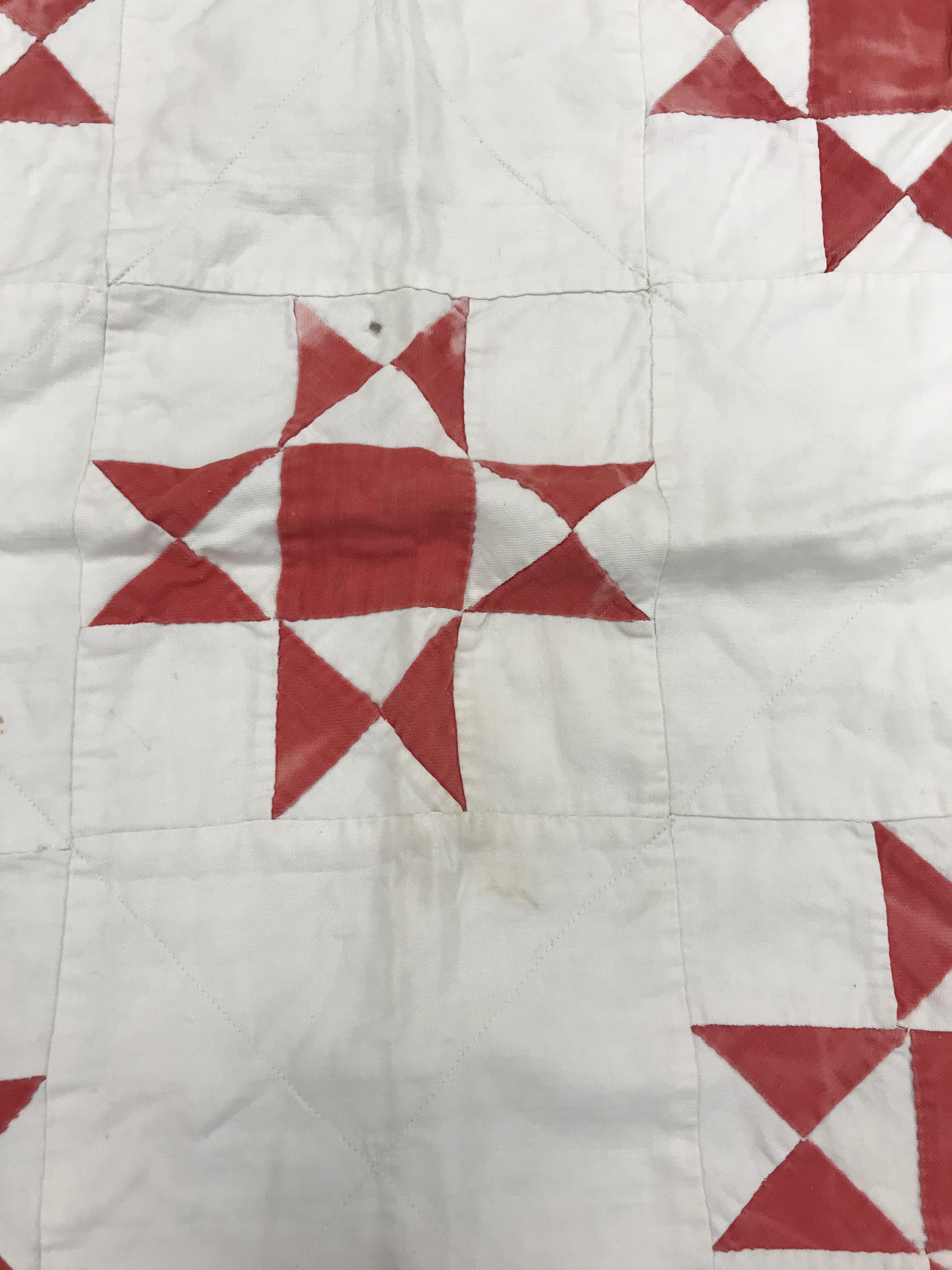 Three circa 1900 quilts comprising one hand-stitched patchwork quilt with white ground and - Image 28 of 28