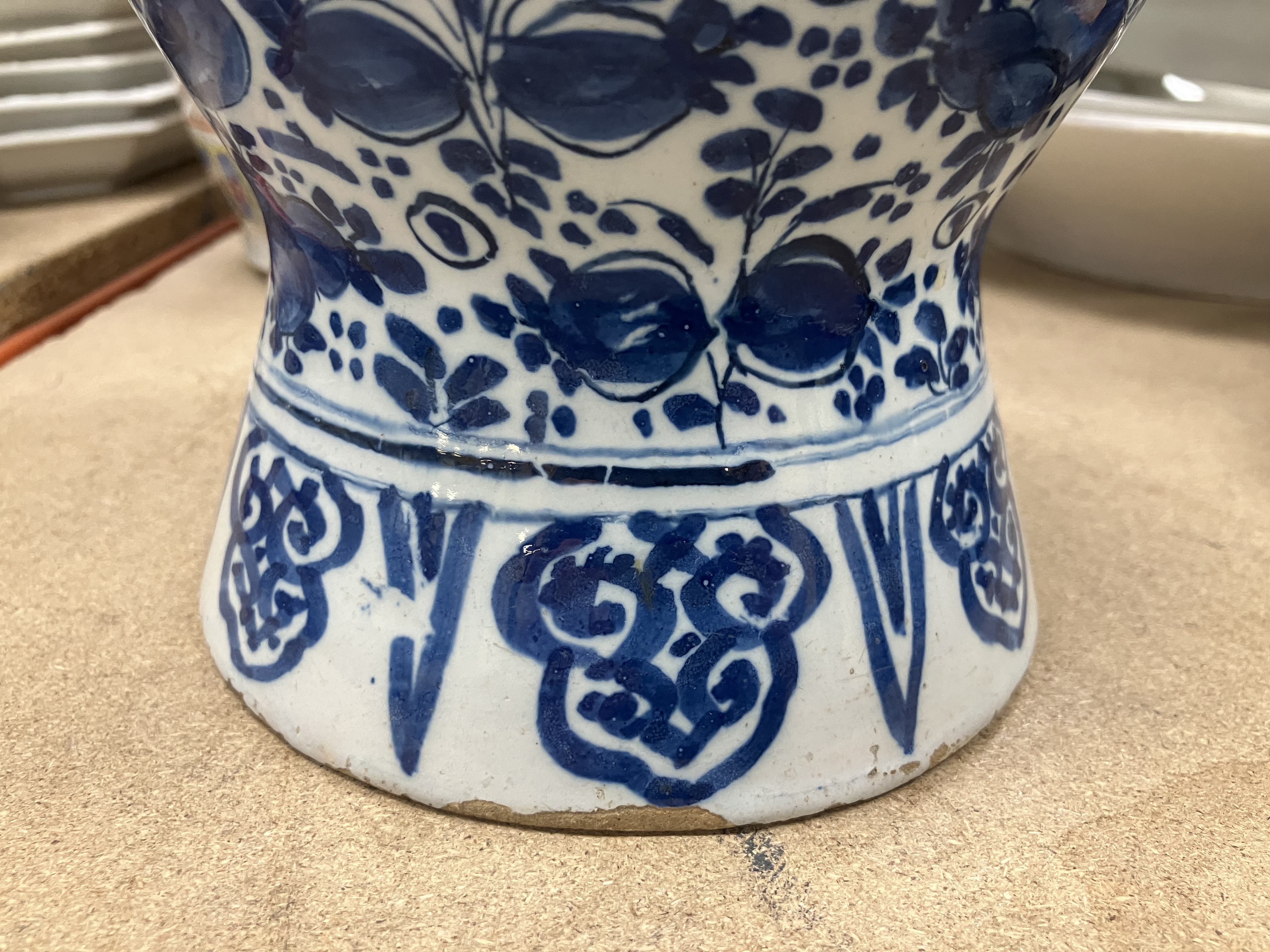 An 18th Century Delft blue and white baluster shaped jar, - Image 22 of 30