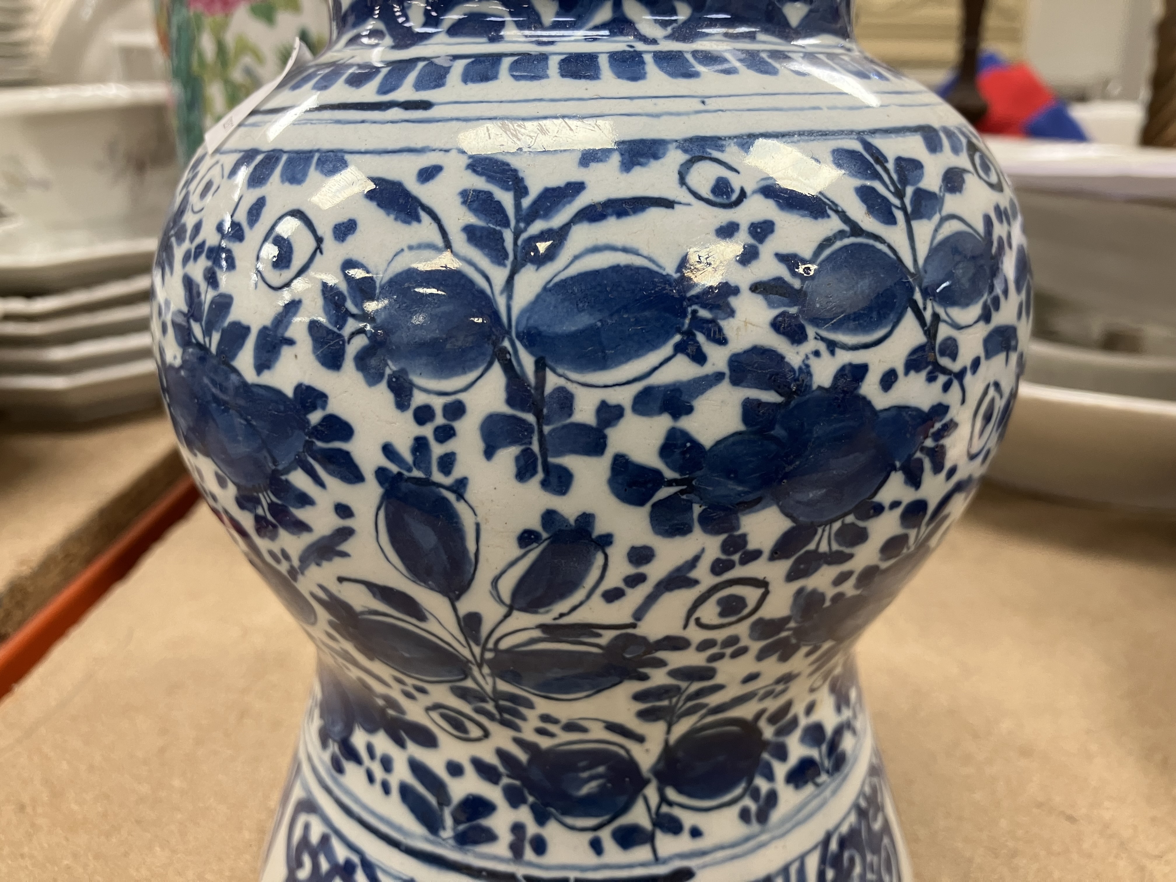 An 18th Century Delft blue and white baluster shaped jar, - Image 23 of 30