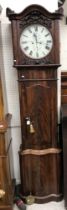 A 19th Century figured mahogany serpentine fronted cased long case clock,