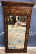 A Dutch mahogany and marquetry inlaid pier class with all over foliate and floral decoration