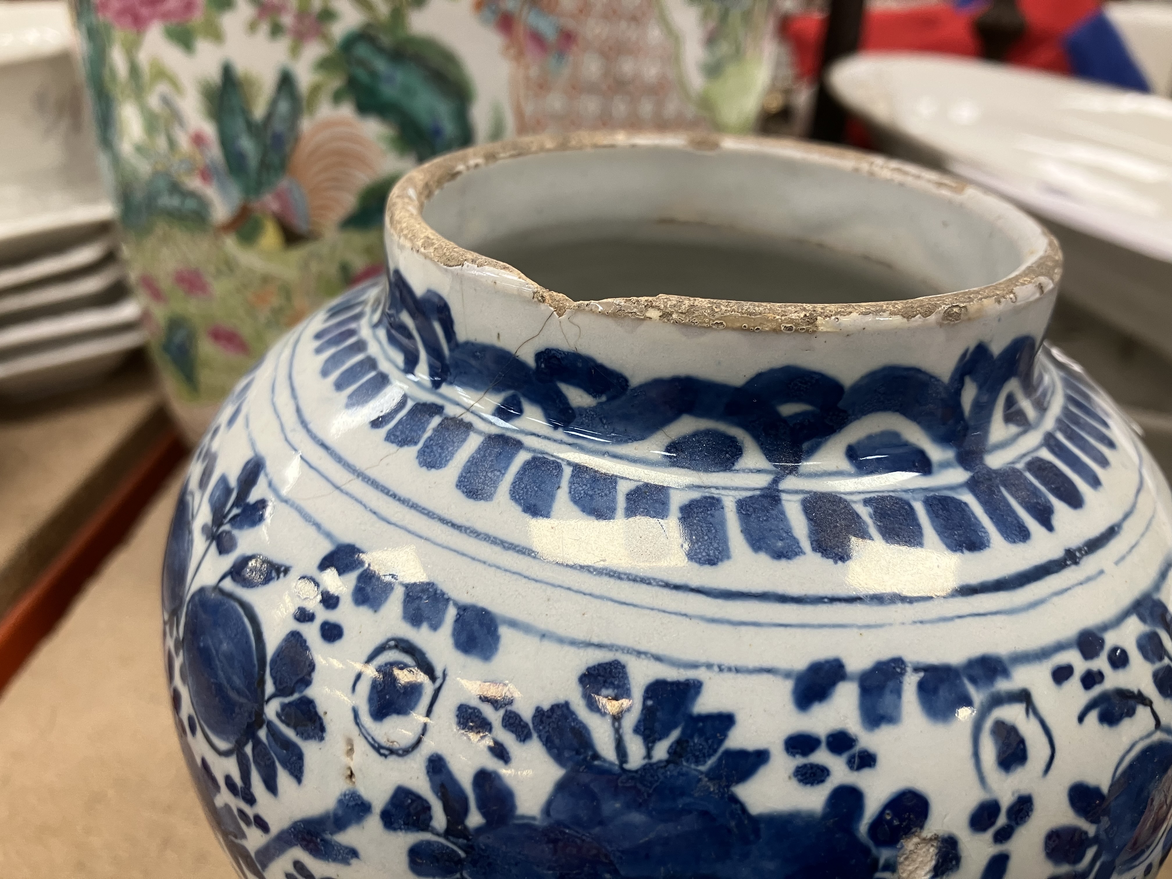 An 18th Century Delft blue and white baluster shaped jar, - Image 16 of 30