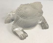 A Lalique "Gregoire" figure of a toad, signed "Lalique France" to underside of its chest,