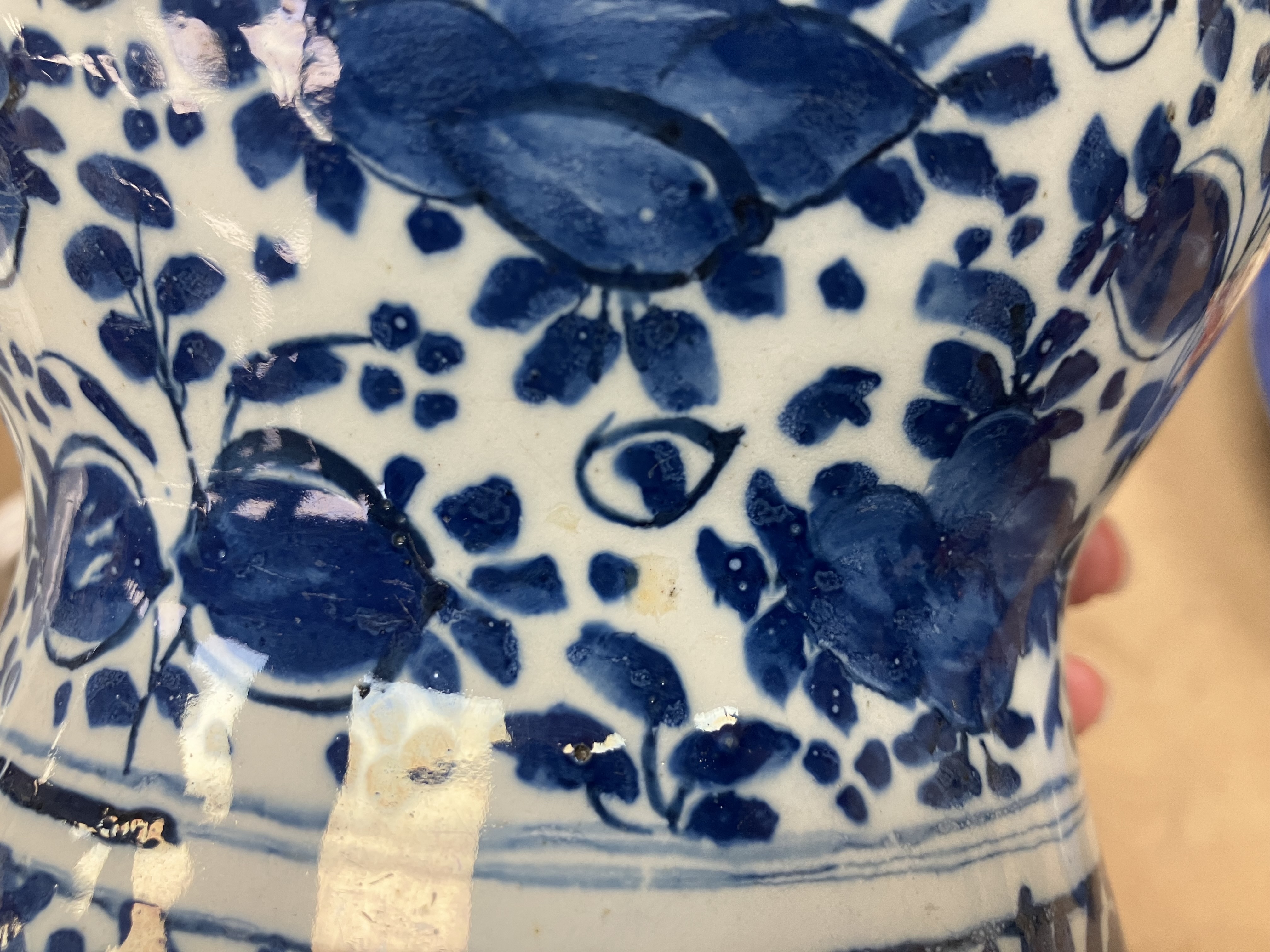 An 18th Century Delft blue and white baluster shaped jar, - Image 4 of 30