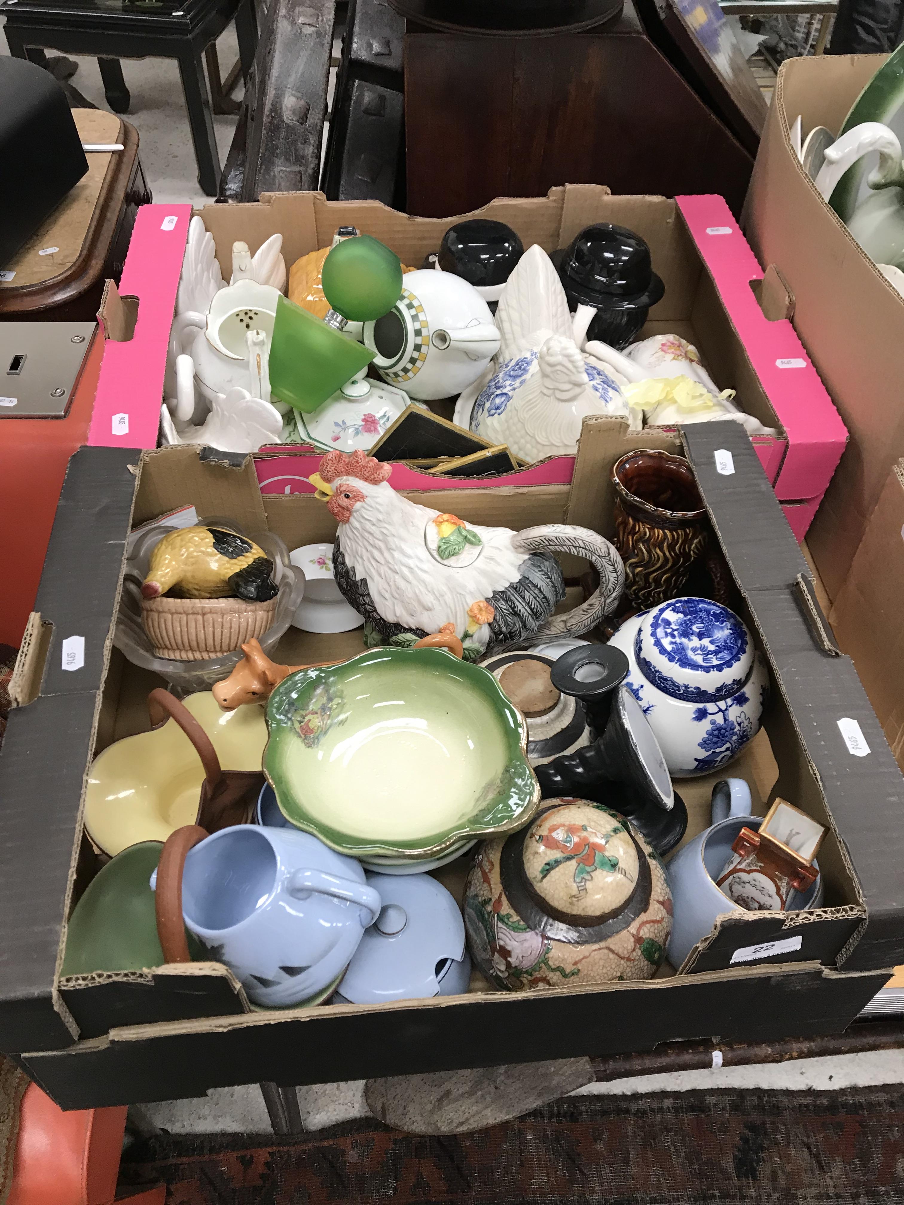 Six boxes of assorted decorative china wares to include figurines, vases, toilet bowl and jug, - Image 3 of 4