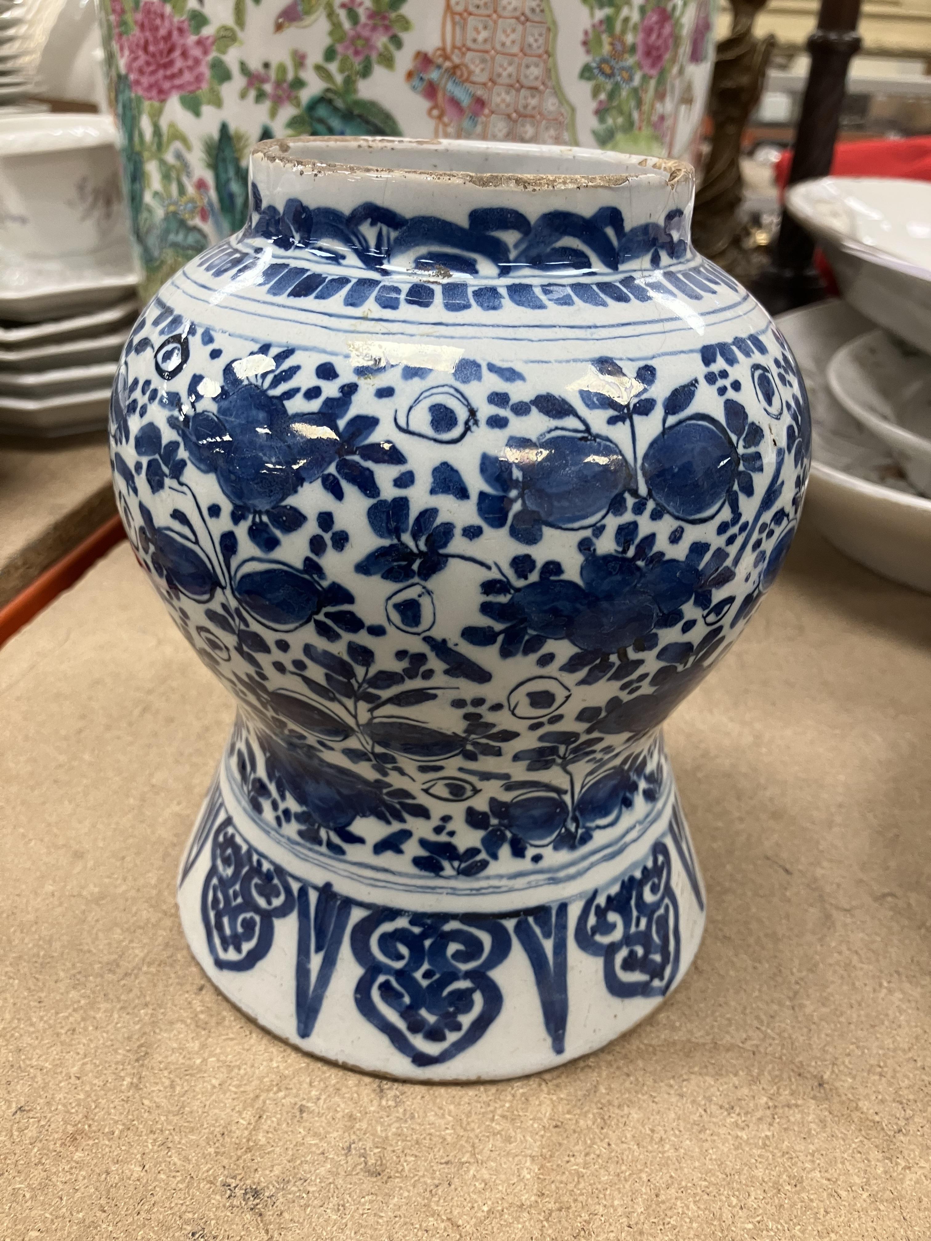 An 18th Century Delft blue and white baluster shaped jar, - Image 21 of 30