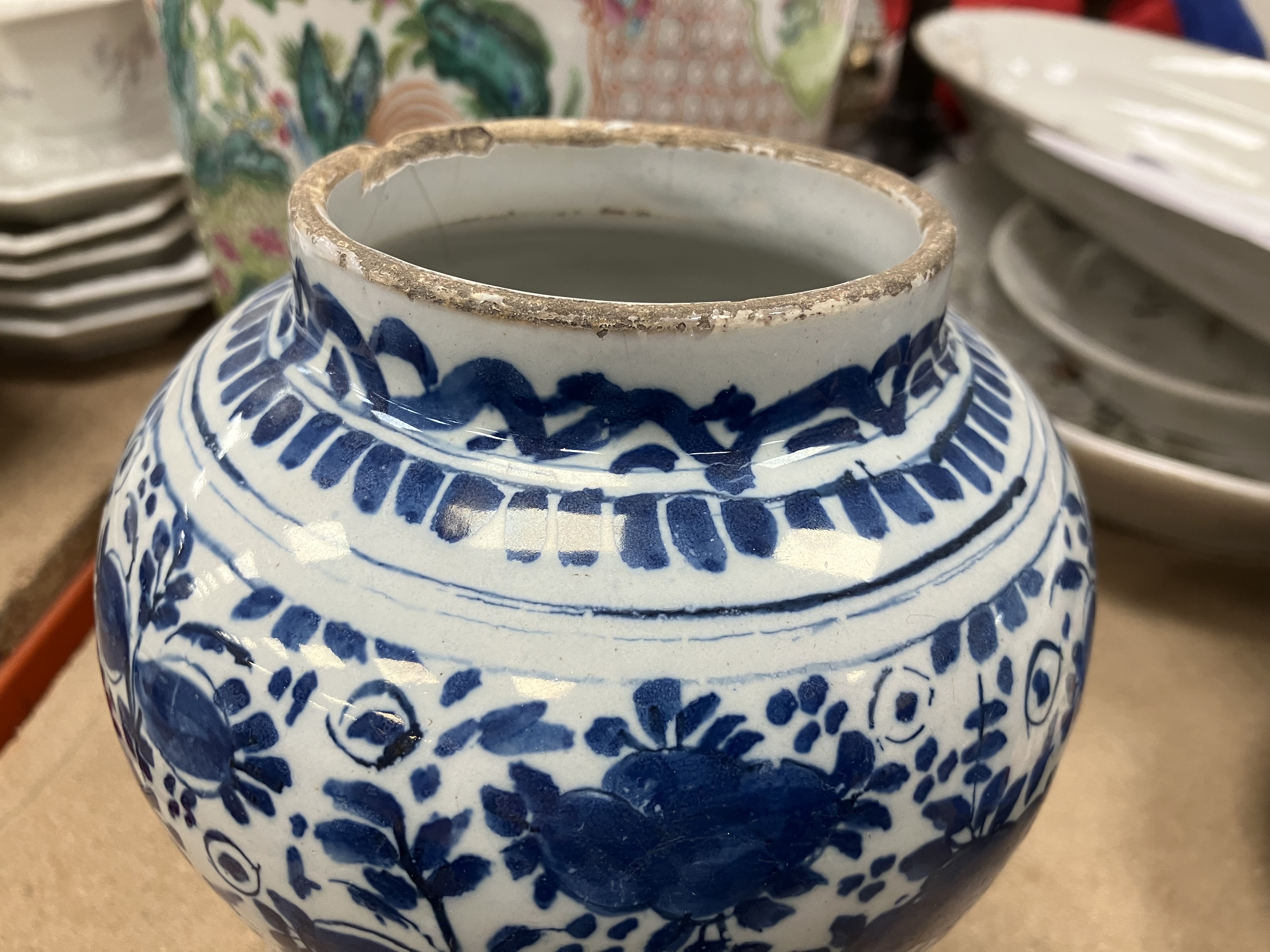 An 18th Century Delft blue and white baluster shaped jar, - Image 29 of 30