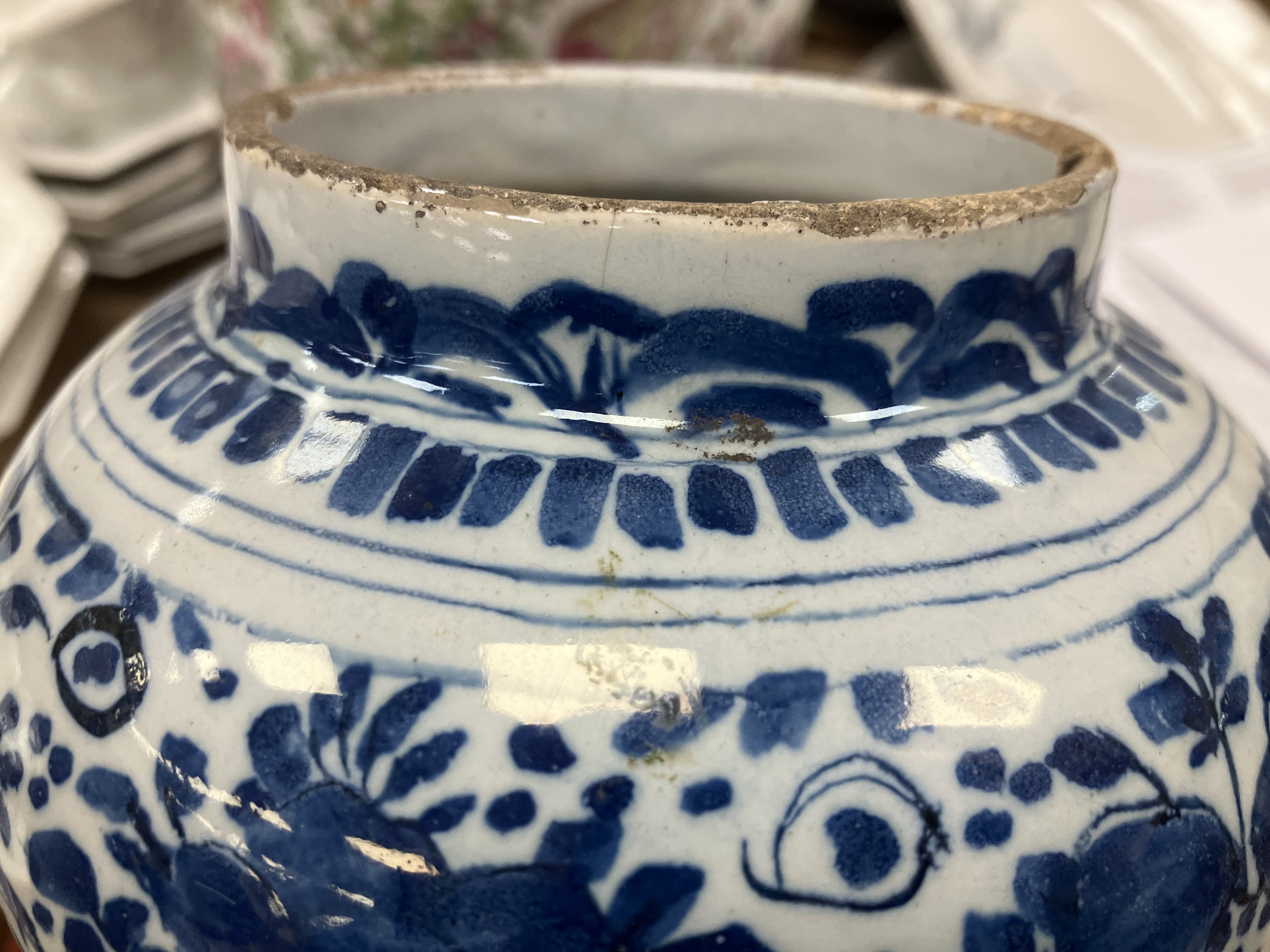 An 18th Century Delft blue and white baluster shaped jar, - Image 11 of 30