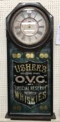 An Ushers OVG & Special Reserve Scotch Whiskies advertising clock,