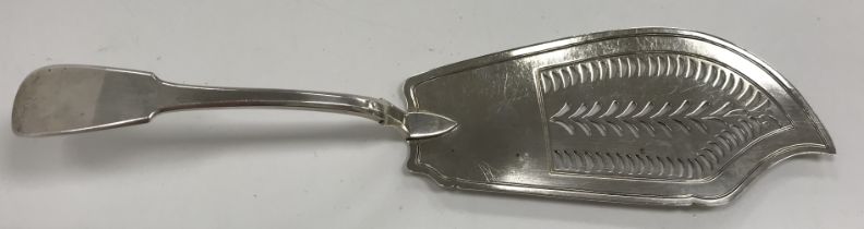 A George III silver "Fiddle" pattern fish slice (by possibly John Harris IV,