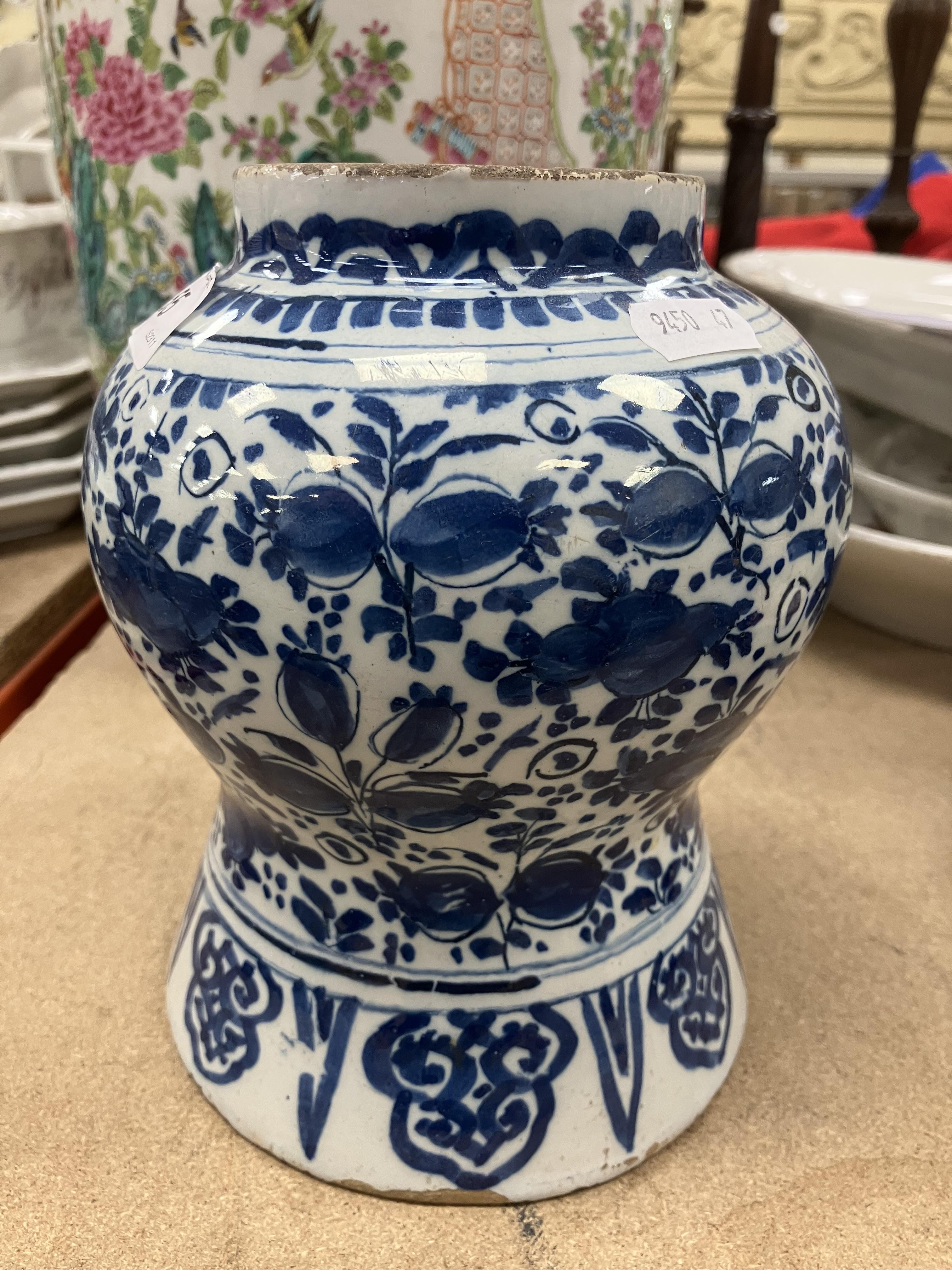 An 18th Century Delft blue and white baluster shaped jar, - Image 26 of 30