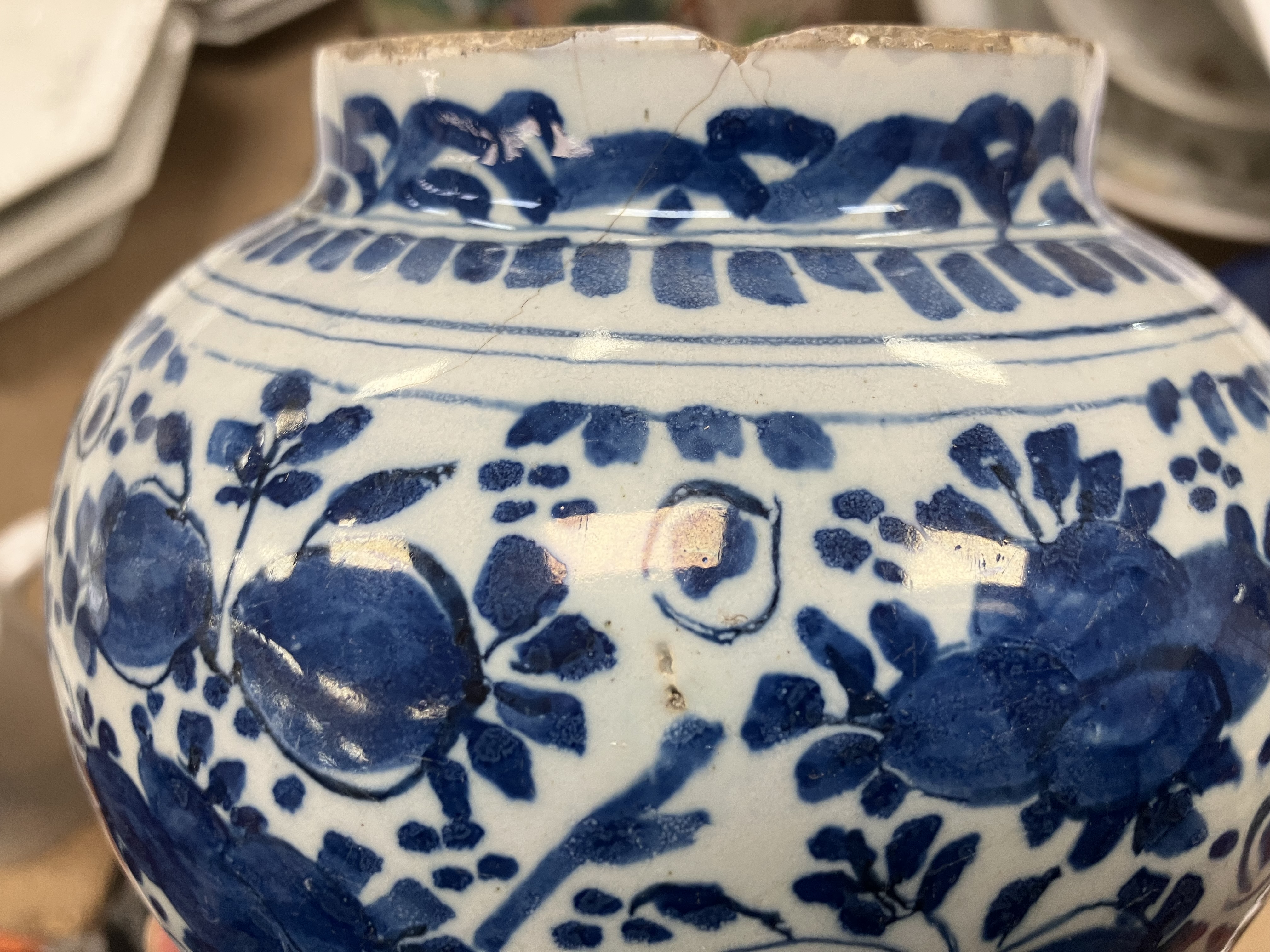 An 18th Century Delft blue and white baluster shaped jar, - Image 10 of 30