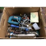 Two boxes of assorted hand tools to include trowels, planes,