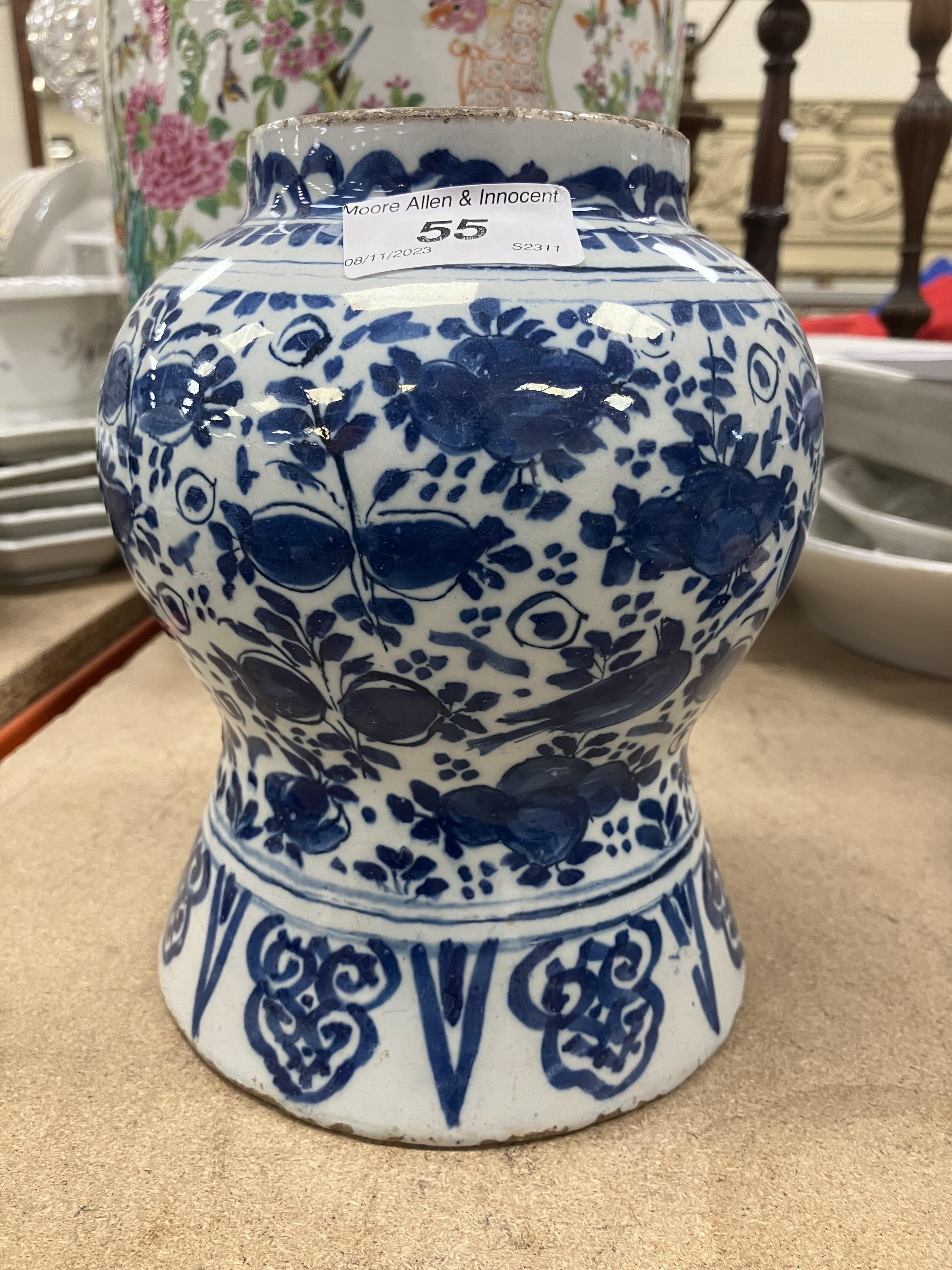 An 18th Century Delft blue and white baluster shaped jar, - Image 30 of 30