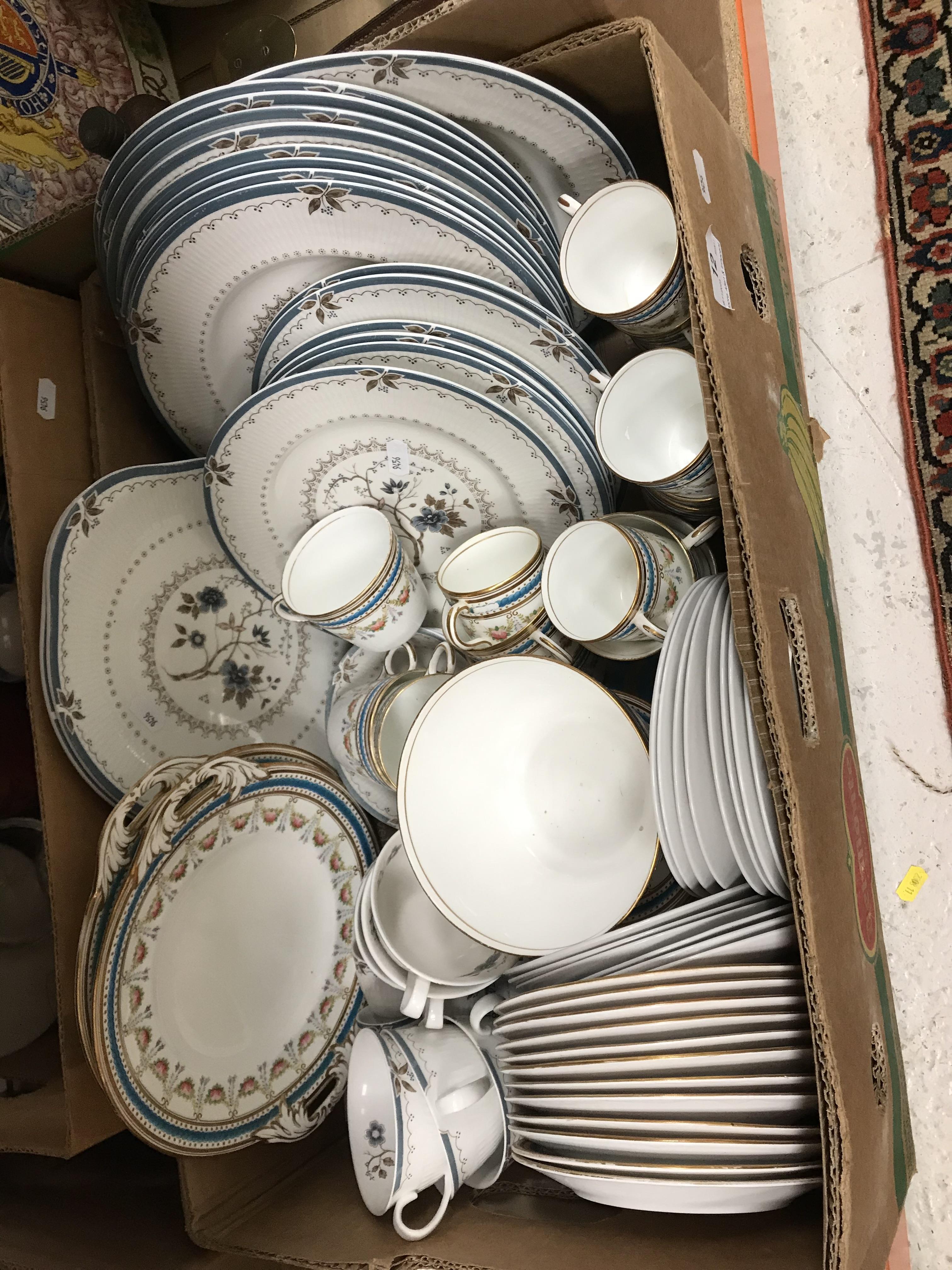 Four boxes of assorted china and sundry items to include a Royal Doulton "Old Colonial" part dinner - Image 2 of 3