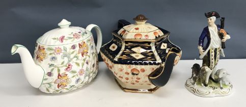 Two boxes of assorted decorative china wares to include a Minton Haddon Hall part tea service