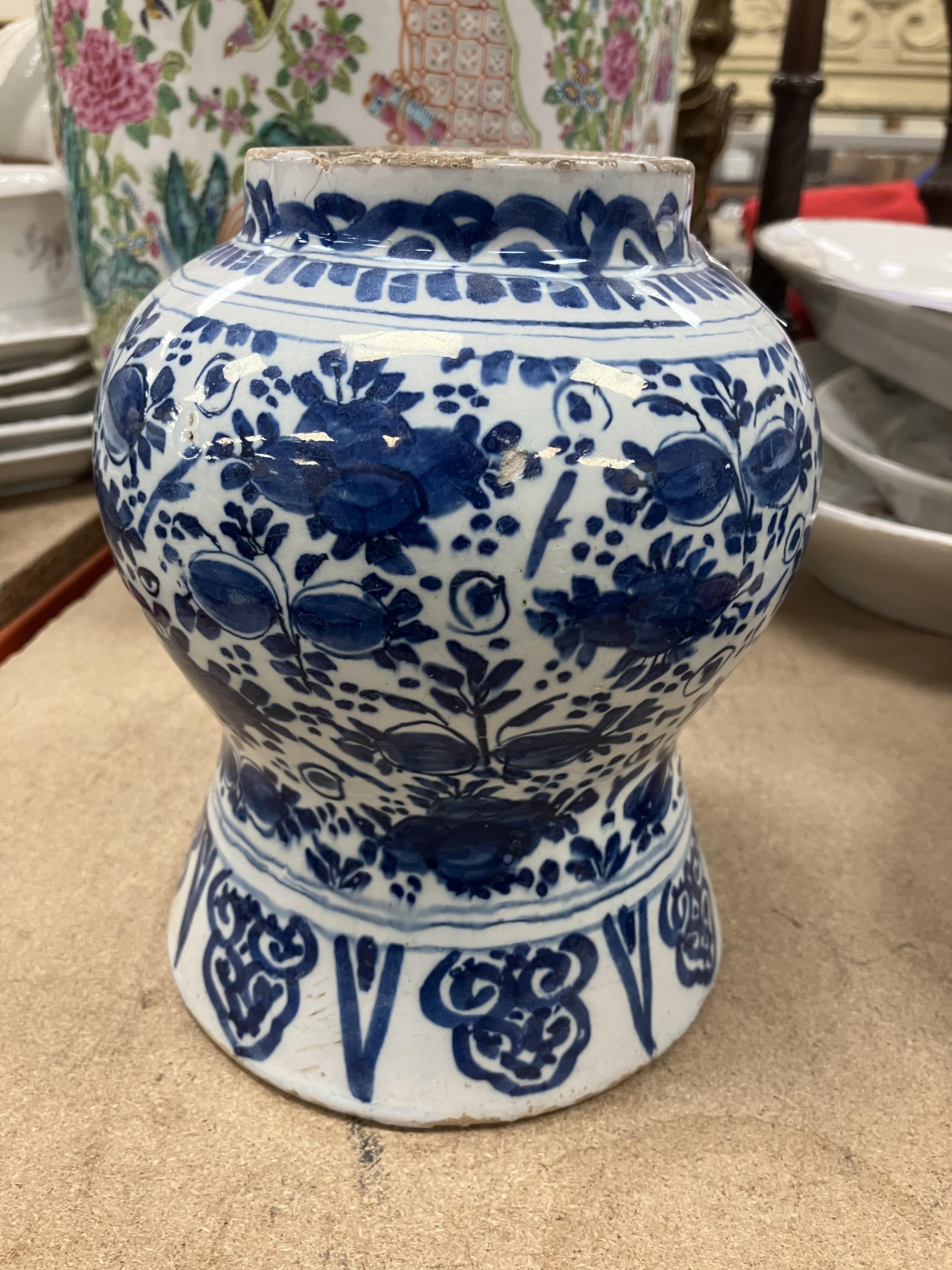 An 18th Century Delft blue and white baluster shaped jar, - Image 17 of 30