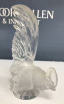 A Lalique "Coq Nain" figure of a cockerel, signed "Lalique France" to base,