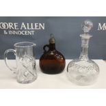 Six boxes of assorted glassware to include decanters, fruit bowls, wine glasses, vases, jugs, etc.