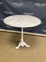 A Tavern type grey veined white marble occasional table,