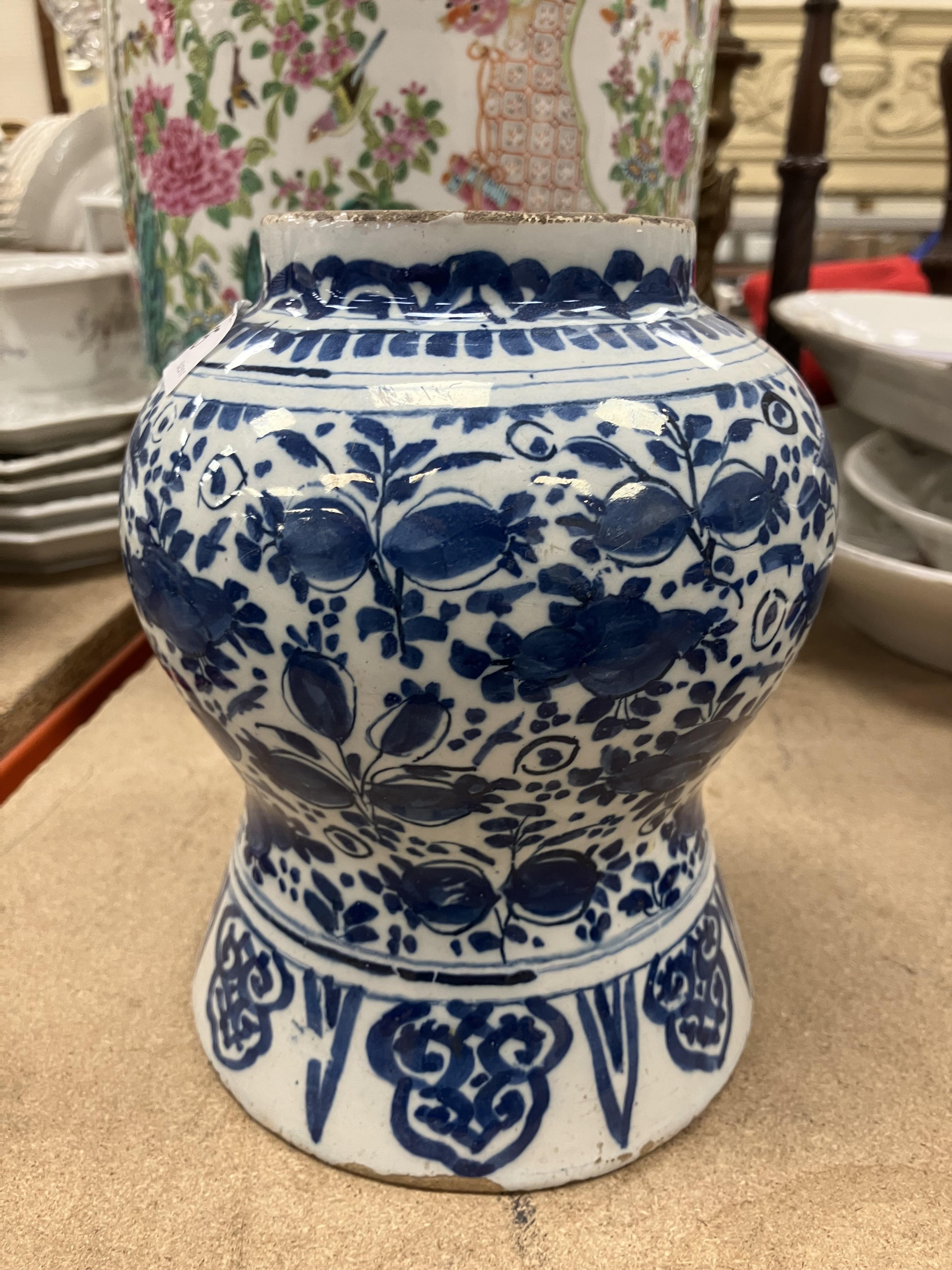 An 18th Century Delft blue and white baluster shaped jar, - Image 25 of 30