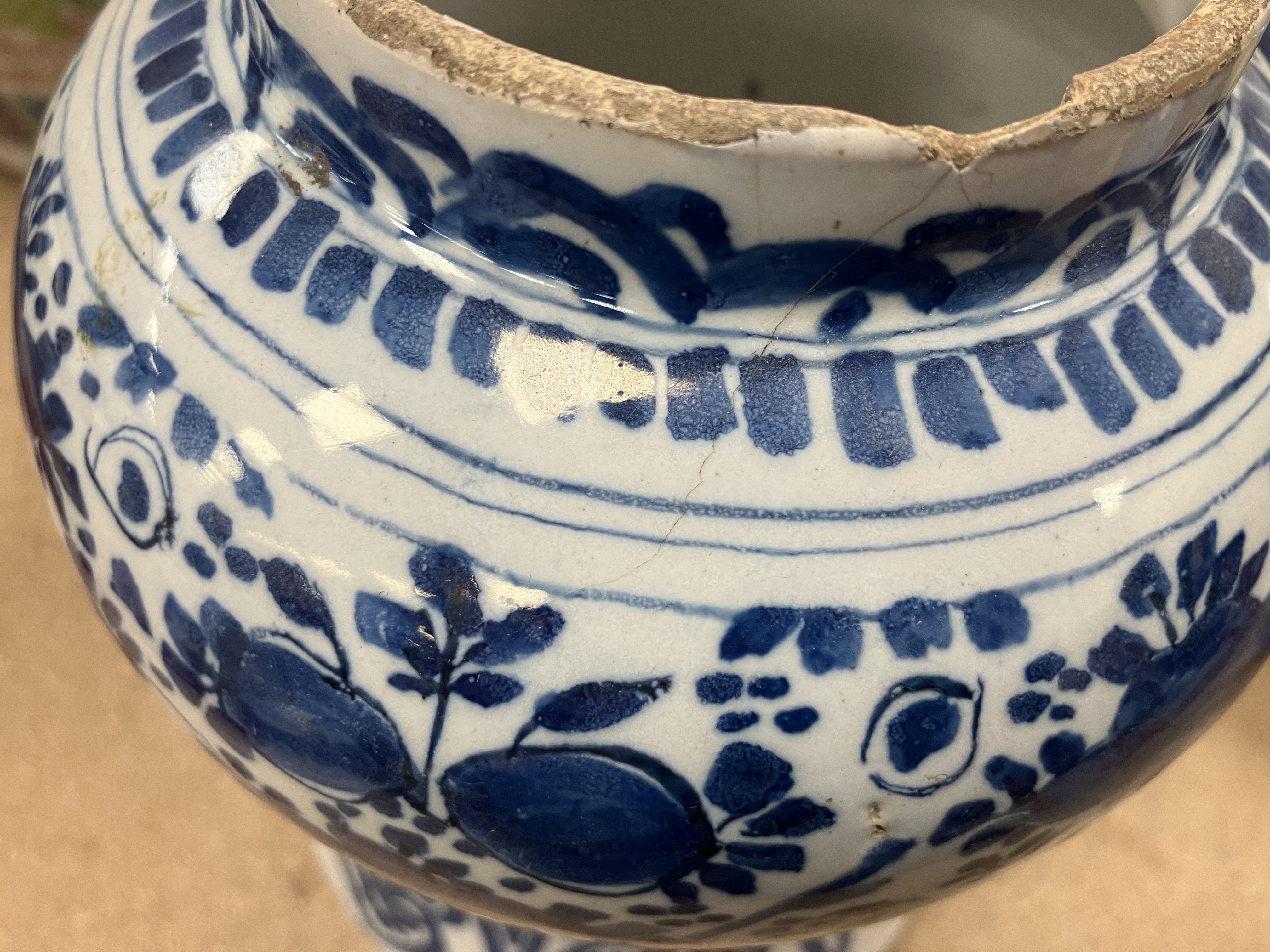 An 18th Century Delft blue and white baluster shaped jar, - Image 13 of 30