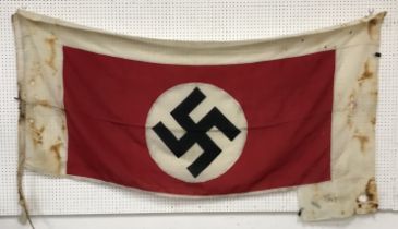 A World War II Kriegsmarine flag with white cotton border,