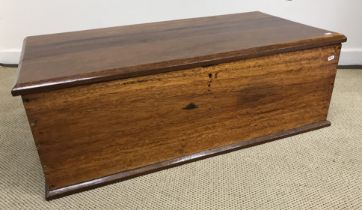 A teak trunk of plain form, 98.5 cm wide x 50.