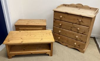 A modern pine dressing chest,
