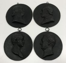 A set of four 19th Century cast iron portrait medallions, one inscribed verso "NV1 - 181 Herder", 9.