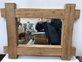 A G Plan teak framed rectangular wall mirror 50.5cm x 82.