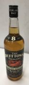 One bottle Dufftown Glenlivet 8 year old 70º Scotch Whisky 26⅔ fl ozs,