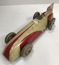 A Chad Valley Harborne large clockwork racing car model No.