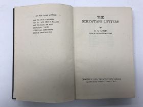 C S LEWIS "The Screw Tape Letters", first edition reprint January 1945, published Geoffrey Bles,